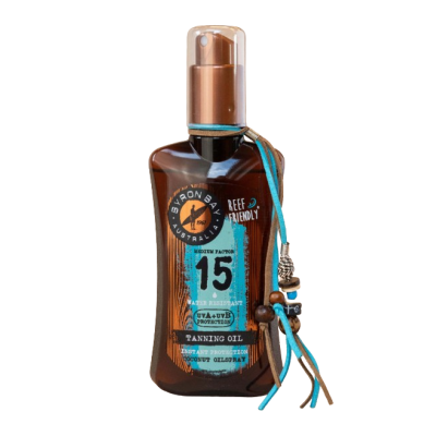 Olio Abbronzante Al Cocco Byron Bay SPF 15, spray con pendente